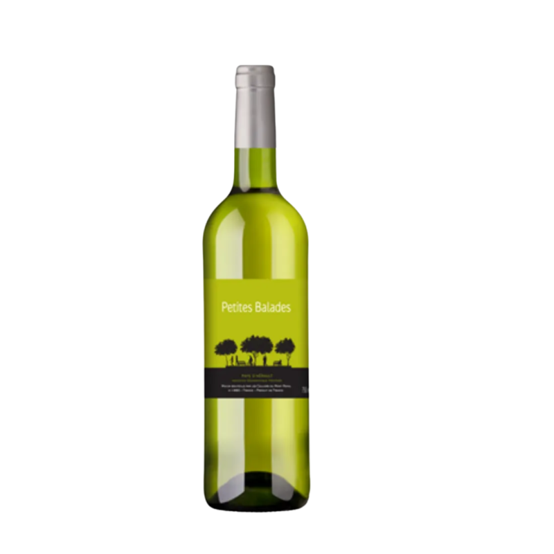 Bouteille de vin blanc Petites Balades Pays d'Hérault 75cl